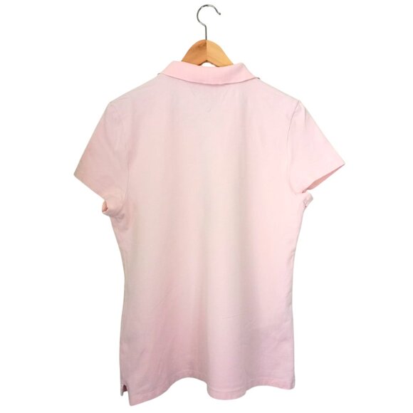Tommy Hilfiger Women’s Polo Shirt Size L Pink Short Sleeve - Picture 2 of 11